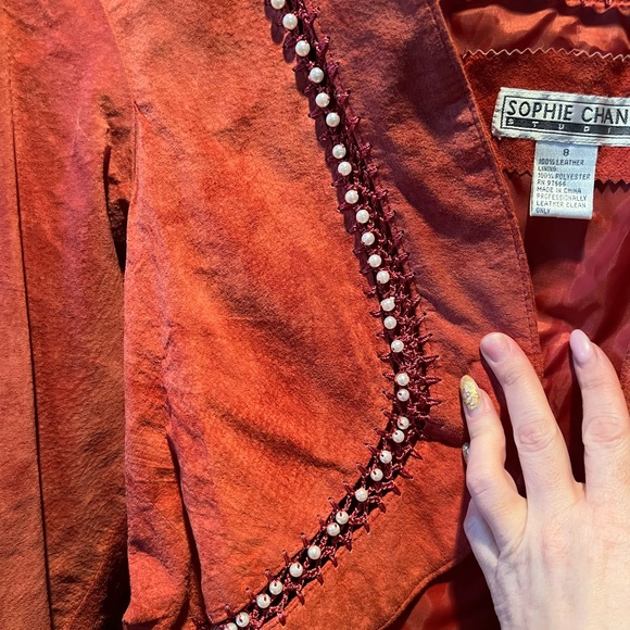 Vintage Sophie Chang Suede/Pearl cropped jacket - Picture 3 of 7